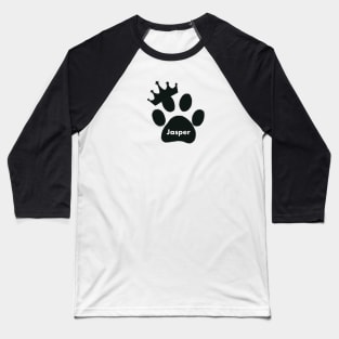 Jasper cat name made of hand drawn paw prints Baseball T-Shirt